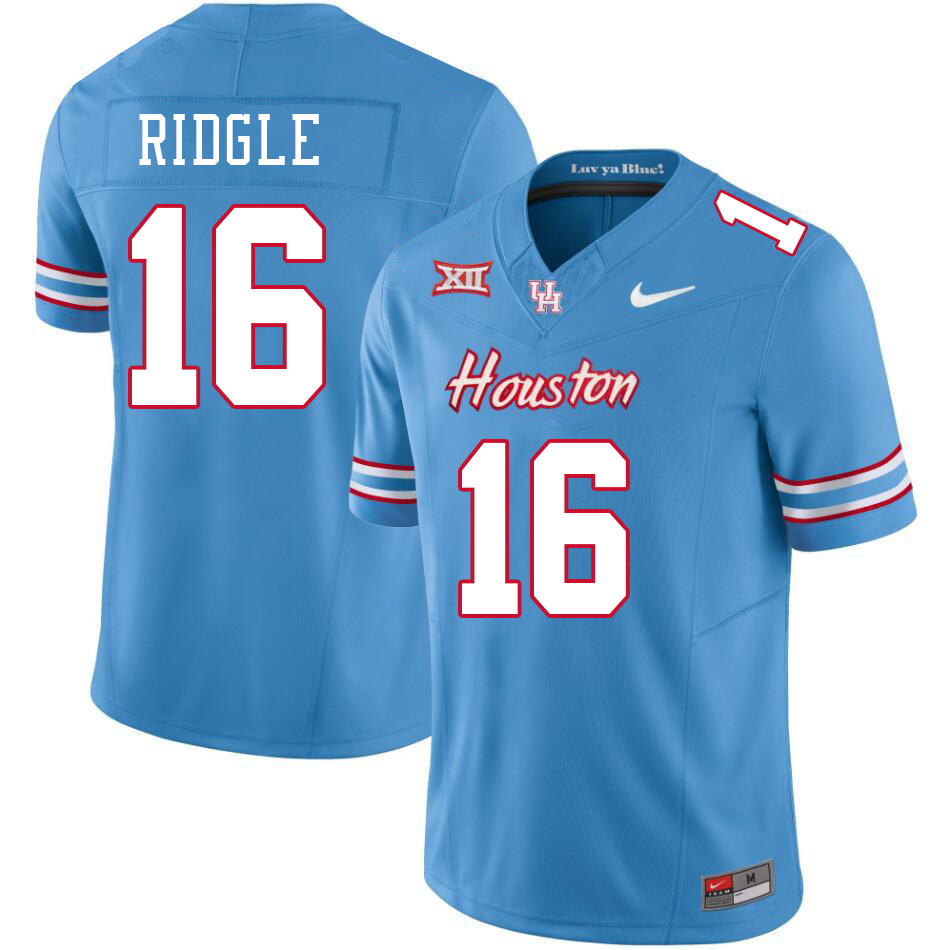 Men #16 JayShon Ridgle Houston Cougars College Football Jerseys Stitched-Oilers